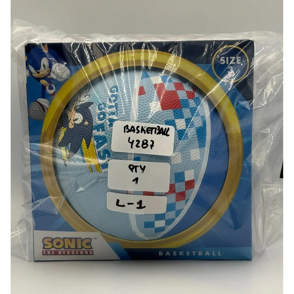 New Sonic the Hedgehog Kids Basketball Gotta Go Fast Blue Sega Outdoor - Size 3